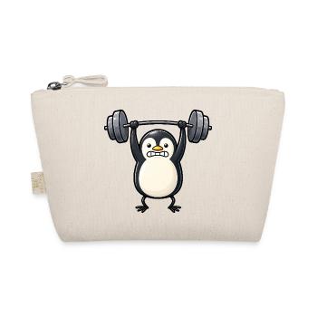 Süßer Pinguin Bodybuilder Fitness Cartoon - Bio-Täschchen - Natur - Vorne
