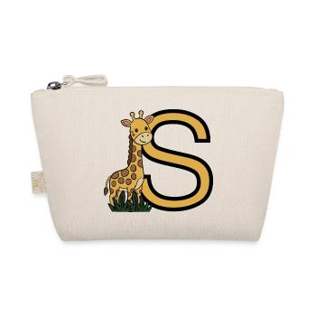 Giraffe und großes S-Motiv - Bio-Täschchen - Natur - Vorne