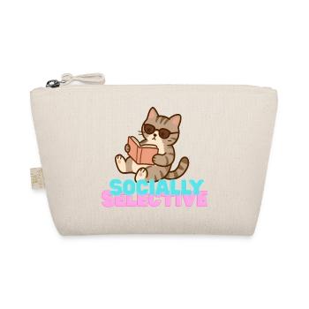 Socially Selective Cat Reading - Organic Pouch - nature - Front