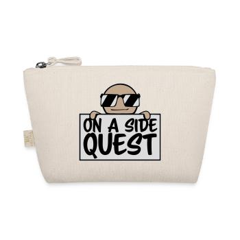 On A Side Quest Gaming Adventure Spruch Logo Text - Bio-Täschchen - Natur - Vorne