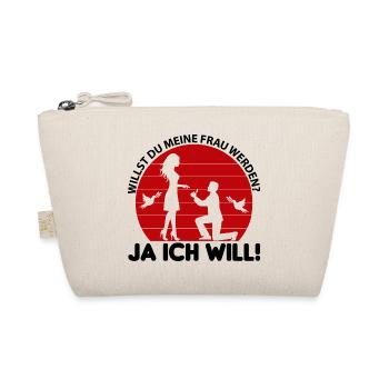 Willst du meine Frau werden Ja ich will Hochzeit - Bio-Täschchen - Natur - Vorne