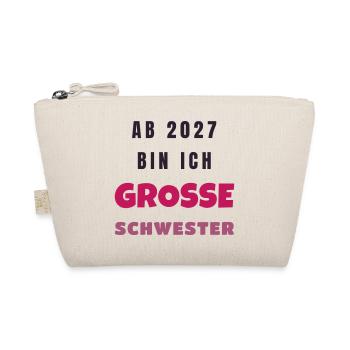Ab 2027 bin ich große Schwester Baby Geschenk - Bio-Täschchen - Natur - Vorne