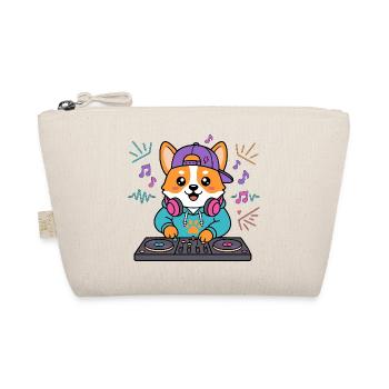 Süßer Corgi-DJ mit Kopfhörern Lustiger Musikliebhaber - Bio-Täschchen - Natur - Vorne