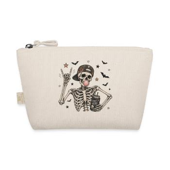 Stay Weird Skeleton Halloween-T-Shirt-Design - Bio-Täschchen - Natur - Vorne