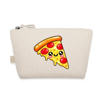 Kawaii Pizza Slice Cartoon - Bio-Täschchen - Natur - Vorne