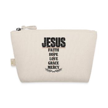 Jesus Glaube Hoffnung Liebe Gnade Barmherzigkeit - Bio-Täschchen - Natur - Vorne