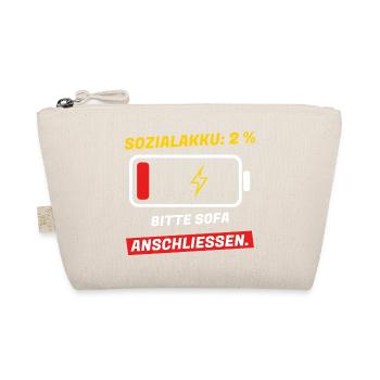 Sozialakku 2 % - bitte Sofa anschließen - Bio-Täschchen - Natur - Vorne