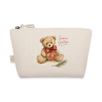 Aquarell Weihnachtsteddybär - Bio-Täschchen - Natur - Vorne