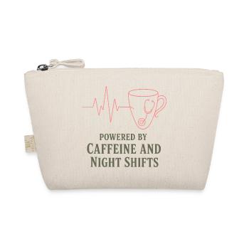 Kaffeeherz Stethoskop Motiv - Bio-Täschchen - Natur - Vorne