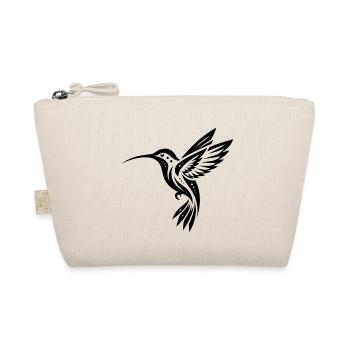 Schwarzer Kolibri Minimalistisch - Bio-Täschchen - Natur - Vorne