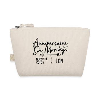 Anniversaire de mariage 1ans - Noce de Coton 1ans - Trousse biologique - nature - Devant