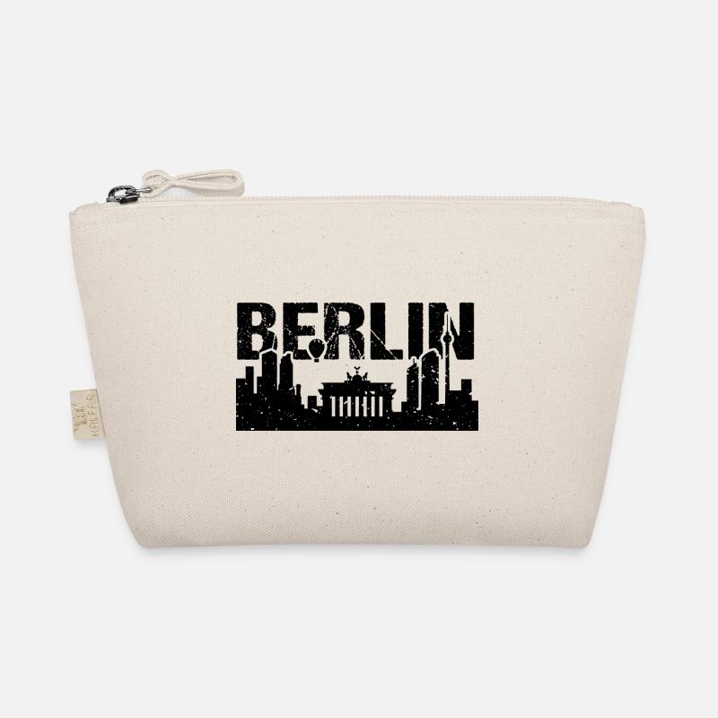 Berlin Skyline Vintage Hauptstadt Berlin - Bio-Täschchen - Natur