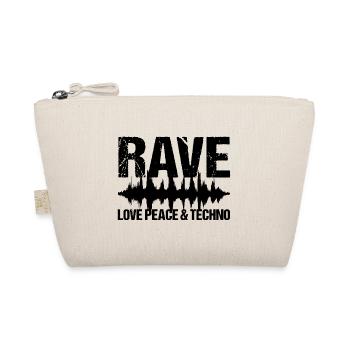 Rave Love Peace Techno Musik - Bio-Täschchen - Natur - Vorne