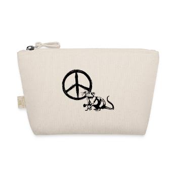 Peace Ratte Peace Zeichen Street Art Graffiti - Bio-Täschchen - Natur - Vorne
