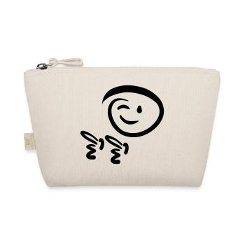 Face winks, shows pistol finger. Emoticon. - Organic Pouch - nature - Front