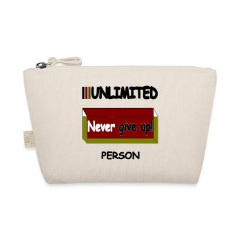 Never give up - Organic Pouch - nature - Front