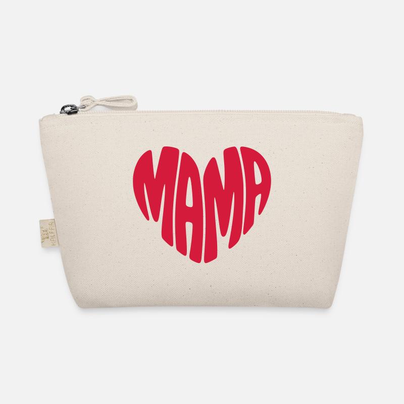 Mama Herz Form Mutter Herzform Muttertag Geschenk - Bio-Täschchen - Natur