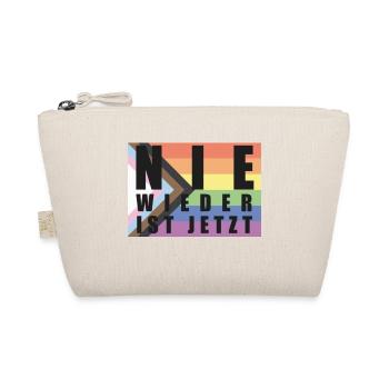 Nie Wieder ist jetzt LGBTQAI+ Flagge - Bio-Täschchen - Natur - Vorne