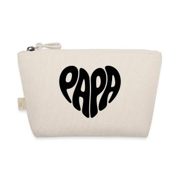 Papa Herz Form Vater Herzform Vatertag Geschenk - Bio-Täschchen - Natur - Vorne
