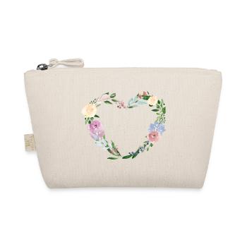 Herz Botanik Blumen personalisierbar - Bio-Täschchen - Natur - Vorne