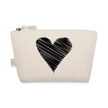 herz scribble Zeichnung minimal love liebe Linien  - Bio-Täschchen - Natur - Vorne