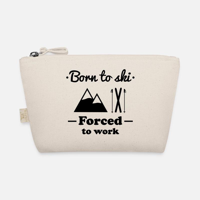 Né pour skier, forcé de travailler, skieur, ski Trousse biologique