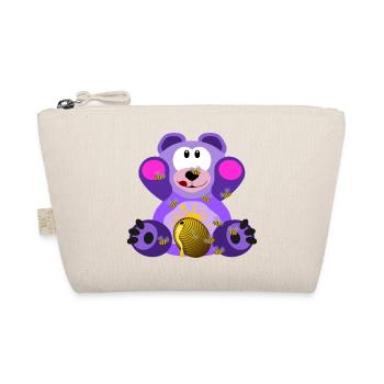 Teddybaer and honey in purple - Organic Pouch - nature - Front