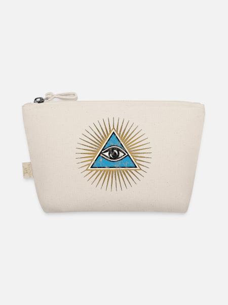 Allsehendes Auge, Dreieck, Pyramide, Vintage, Gott - Bio-Täschchen - Natur - Vorne