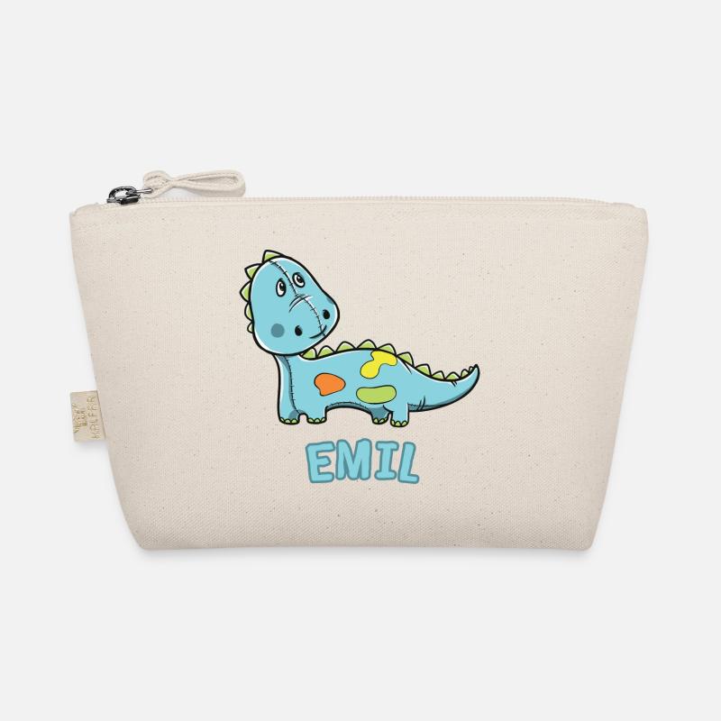 Dinosaurier lustig Kind Emil Geschenk Geburtstag - Bio-Täschchen - Natur