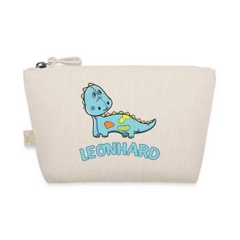 Dinosaurier lustig Kind Leonhard Geschenk Geburtst - Bio-Täschchen - Natur - Vorne