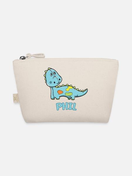 Dinosaurier lustig Kind Phil Geschenk Geburtstag - Bio-Täschchen - Natur