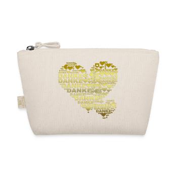THANK YOU - Double Heart - Organic Pouch - nature - Front