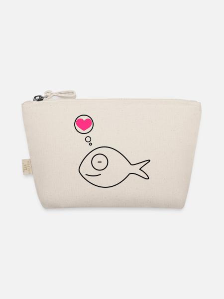 pink fish in love - Organic Pouch - nature - Front