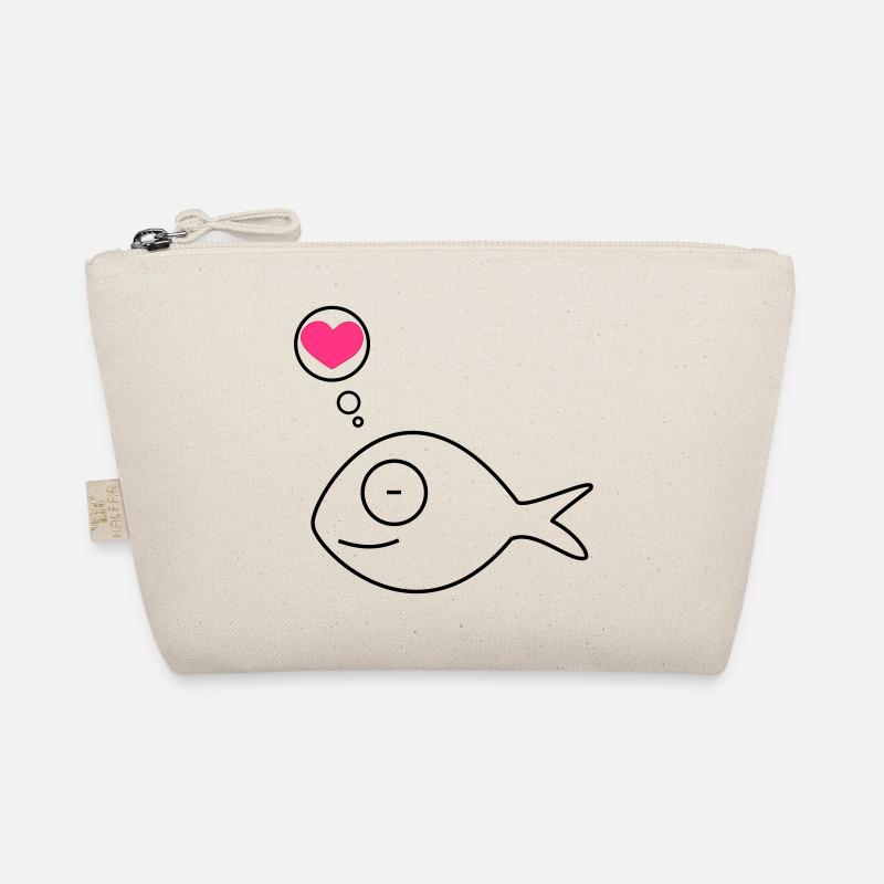 verliebter Fisch pink Bio-Täschchen