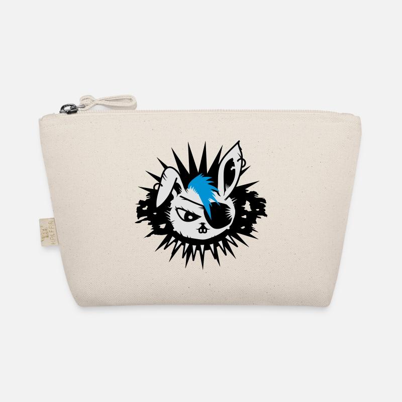 rabbit with an eye patch and a mohawk Organic Pouch