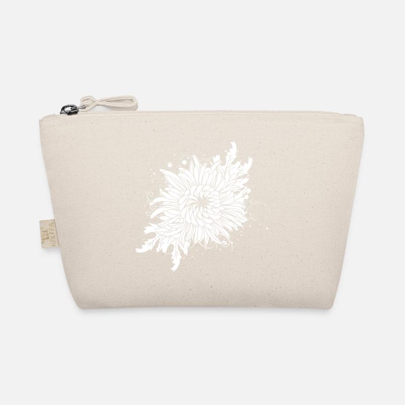 weiße Chrysantheme - Bio-Täschchen - Natur