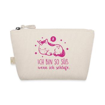Einhorn schlafendes Baby Einhorn Geschenk - Bio-Täschchen - Natur - Vorne