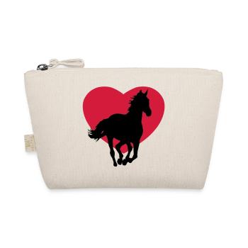 I love horses - Ich liebe Pferde - Bio-Täschchen - Natur - Vorne