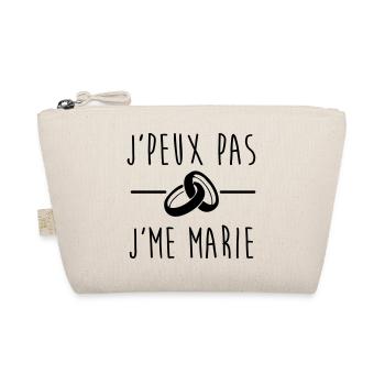j'peux pas j'me marie, cadeau mariage, EVJF, EVG - Trousse biologique - nature - Devant