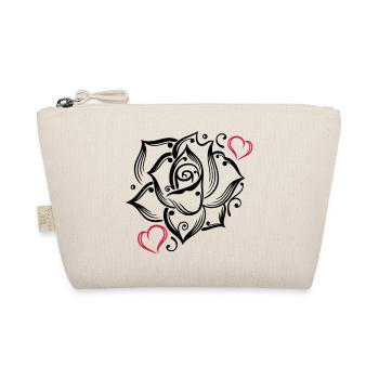 Rose Herzen Liebe Blume Blühen Romantisch - Bio-Täschchen - Natur - Vorne