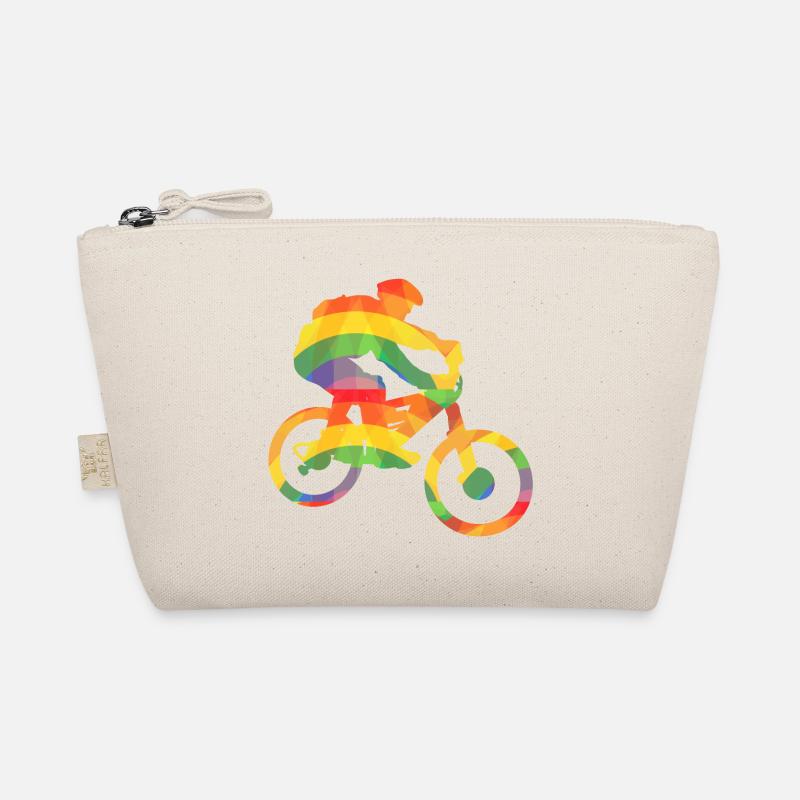 Farbiger Biker / Bunter Mountainbiker Bio-Täschchen