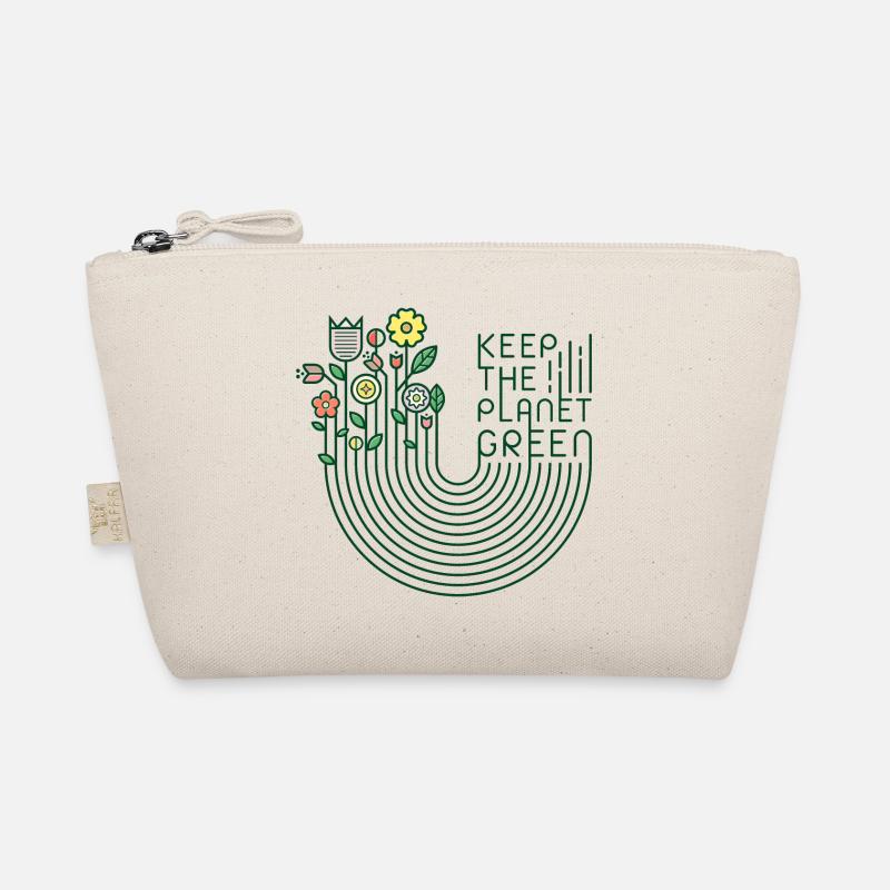 Flowers & lettering (keep green, minimal) Organic Pouch