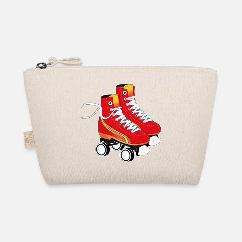 Ein Paar Rollschuhe in auffälligem Rot Bio-Täschchen