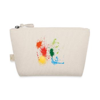 Farbe Klecks Spritzer Maler Geschenk Fleck Bunt - Bio-Täschchen - Natur - Vorne