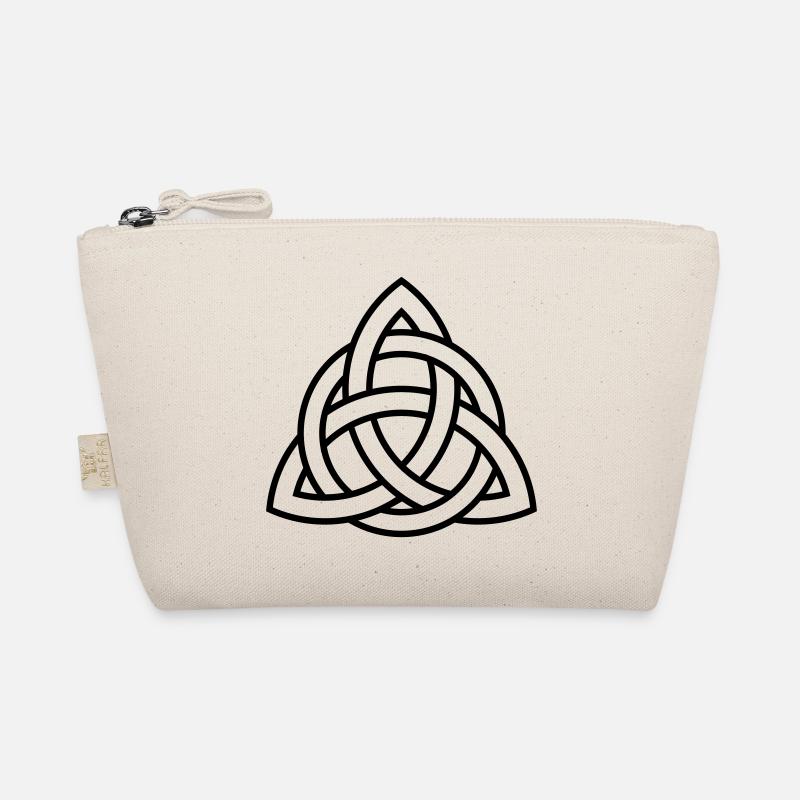 Keltisches Triqueta oder Triquetra-Symbol WEISS - Bio-Täschchen - Natur