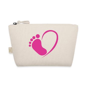 Baby foot heart pink - Organic Pouch - nature - Front