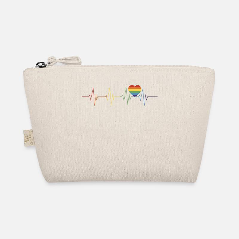 Gay Pride Regenbogenherz - Bio-Täschchen - Natur