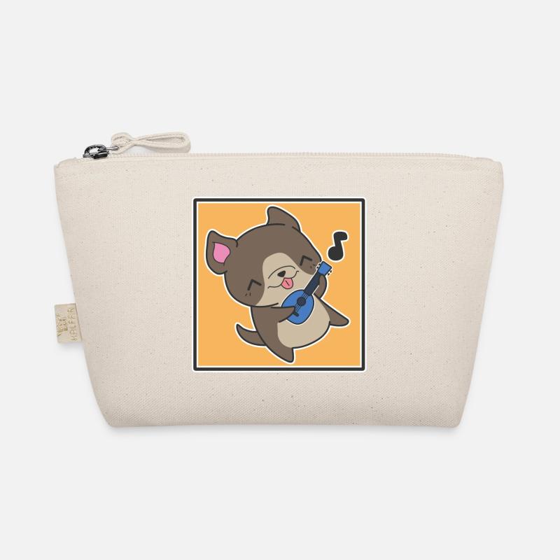 Dog with ukulele Organic Pouch