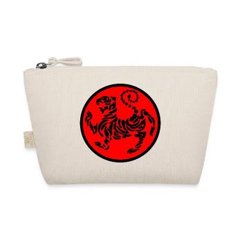 Shotokan tiger karate logo emblem black on red - Organic Pouch - nature - Front
