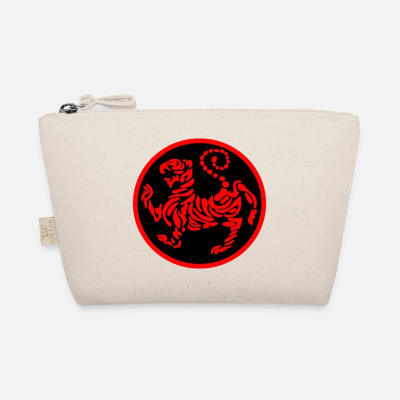 Shotokan karate logo emblem tiger red on black Organic Pouch